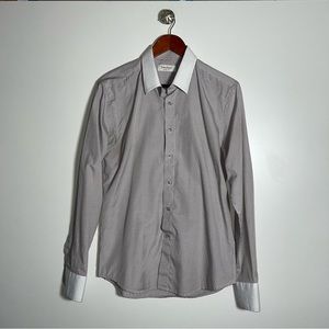 YVES ENZO slim fit long sleeve button up men’s dress shirt size large